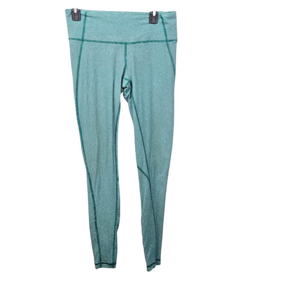 Lululemon Striped Athletic‎ Yoga Pants Leggings Size 8 Green
